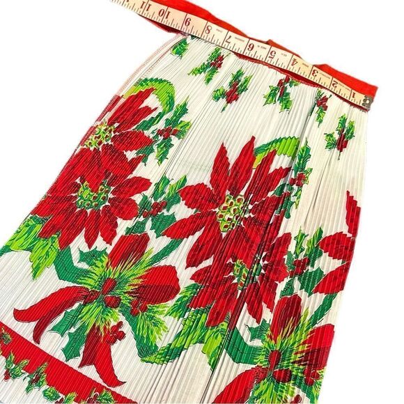 Vintage 1950s Ever pleat Poinsettia Half Apron. NIB - Picture 7 of 11